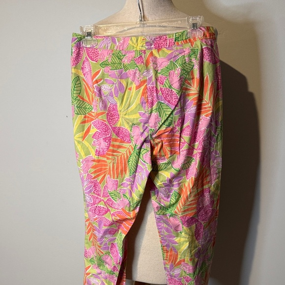 Vintage Lilly Pulitzer Vibrant Floral Pants in Pink and Orange - Picture 4 of 4